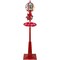 Northlight 69" Lighted Red and Gold Musical Snowing Christmas Tree Round Street Lamp
